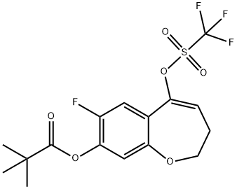 7-Fluoro-5-(((trifluoromethyl)sulfonyl)oxy)-2,3-dihydrobenzo[b]oxepin-8-yl pivalate Structure