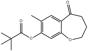 7-Methyl-5-oxo-2,3,4,5-tetrahydrobenzo[b]oxepin-8-yl pivalate 구조식 이미지