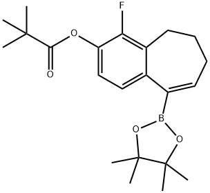 4-Fluoro-9-(4,4,5,5-tetramethyl-1,3,2-dioxaborolan-2-yl)-6,7-dihydro-5H-benzo[7]annulen-3-yl pivalate Structure