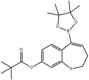 5-(4,4,5,5-Tetramethyl-1,3,2-dioxaborolan-2-yl)-2,3-dihydrobenzo[b]thiepin-8-yl pivalate 구조식 이미지