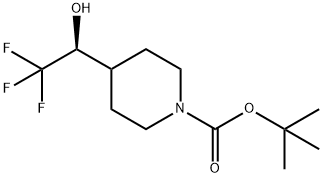 1-Piperidinecarboxylic acid, 4-[(1S)-2,2,2-trifluoro-1-hydroxyethyl]-, 1,1-dimethylethyl ester Structure