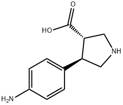 3-Pyrrolidinecarboxylic acid, 4-(4-aminophenyl)-, (3S,4R)- Structure