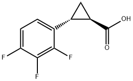 trans-2-(2，3，4-trifluorophenyl)cyclopropane-1-carboxylic acid Structure