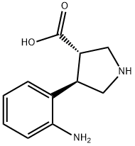 3-Pyrrolidinecarboxylic acid, 4-(2-aminophenyl)-, (3S,4R)- Structure