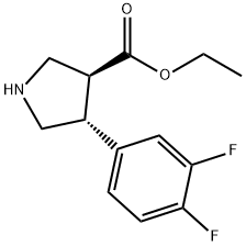 Trans-ethyl -4-(3，4-difluorophenyl)pyrrolidine-3-carboxylate hydrochloride Structure