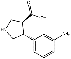 3-Pyrrolidinecarboxylic acid, 4-(3-aminophenyl)-, (3S,4R)- Structure