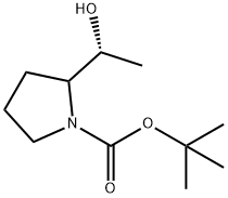 1-Pyrrolidinecarboxylic acid, 2-[(1R)-1-hydroxyethyl]-, 1,1-dimethylethyl ester Structure