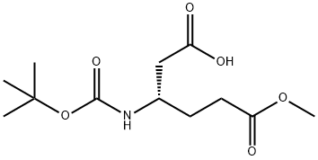 Hexanedioic acid, 3-[[(1,1-dimethylethoxy)carbonyl]amino]-, 6-methyl ester, (3S)- 구조식 이미지