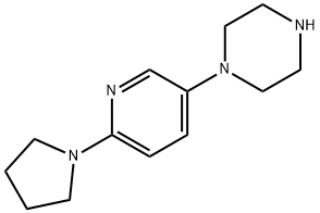 Piperazine, 1-[6-(1-pyrrolidinyl)-3-pyridinyl]- Structure