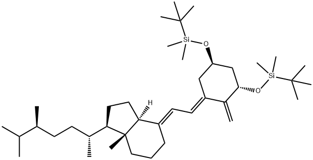 (1R,3aS,4E,7aR)-4-[(2E)-2-[(3S,5R)-3,5-bis[[(1,1-dimethylethyl)dimethylsilyl]oxy]-2-methylenecyclohexylidene]ethylidene]octahydro-7a-methyl-1-[(1R,4S)-1,4,5-trimethylhexyl]-1H-Indene 구조식 이미지