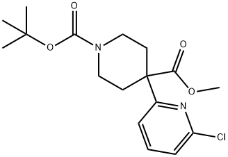 1,4-Piperidinedicarboxylic acid, 4-(6-chloro-2-pyridinyl)-, 1-(1,1-dimethylethyl) 4-methyl ester Structure