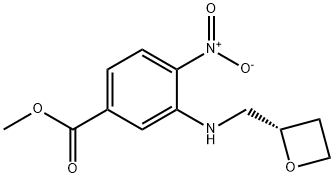 Benzoic acid, 4-nitro-3-[[(2S)-2-oxetanylmethyl]amino]-, methyl ester Structure