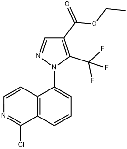 1H-Pyrazole-4-carboxylic acid, 1-(1-chloro-5-isoquinolinyl)-5-(trifluoromethyl)-, ethyl ester 구조식 이미지