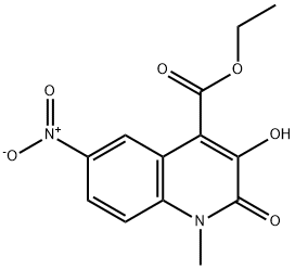 4-Quinolinecarboxylic acid, 1,2-dihydro-3-hydroxy-1-methyl-6-nitro-2-oxo-, ethyl ester Structure