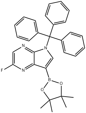 5H-Pyrrolo[2,3-b]pyrazine, 2-fluoro-7-(4,4,5,5-tetramethyl-1,3,2-dioxaborolan-2-yl)-5-(triphenylmethyl)- 구조식 이미지