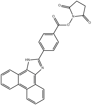 Benzoic acid, 4-(1H-phenanthro[9,10-d]imidazol-2-yl)-, 2,5-dioxo-1-pyrrolidinyl ester Structure