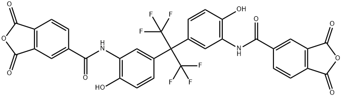 N,N'-((perfluoropropane-2,2-diyl)bis(6-hydroxy-3,1-phenylene))bis(1,3-dioxo-1,3-dihydroisobenzofuran-5-carboxamide) Structure