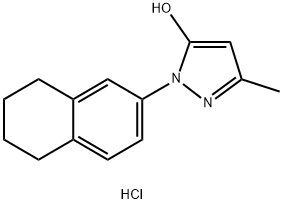 1H-Pyrazol-5-ol, 3-methyl-1-(5,6,7,8-tetrahydro-2-naphthalenyl)-, hydrochloride (1:1) 구조식 이미지