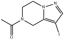 1-(3-Iodo-6,7-dihydropyrazolo[1,5-a]pyrazin-5(4H)-yl)ethan-1-one 구조식 이미지