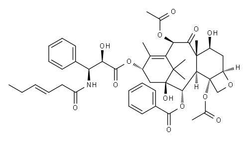 Benzenepropanoic acid, α-hydroxy-β-[[(3E)-1-oxo-3-hexen-1-yl]amino]-, (2aR,4S,4aS,6R,9S,11S,12S,12aR,12bS)-6,12b-bis(acetyloxy)-12-(benzoyloxy)-2a,3,4,4a,5,6,9,10,11,12,12a,12b-dodecahydro-4,11-dihydroxy-4a,8,13,13-tetramethyl-5-oxo-7,11-methano-1H-cyclod Structure