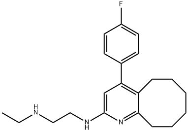 1,2-Ethanediamine, N1-ethyl-N2-[4-(4-fluorophenyl)-5,6,7,8,9,10-hexahydrocycloocta[b]pyridin-2-yl]- 구조식 이미지