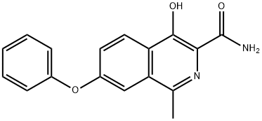 3-Isoquinolinecarboxamide, 4-hydroxy-1-methyl-7-phenoxy- Structure