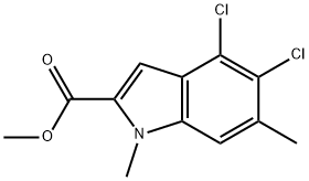 1H-Indole-2-carboxylic acid, 4,5-dichloro-1,6-dimethyl-, methyl ester 구조식 이미지