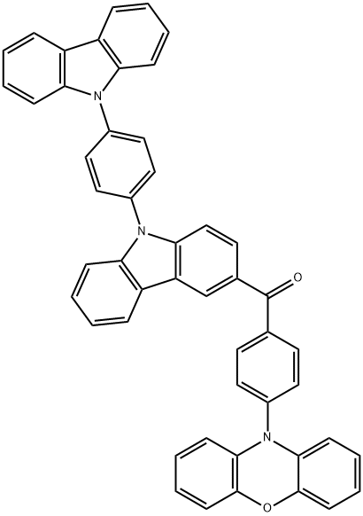 Methanone, [9-[4-(9H-carbazol-9-yl)phenyl]-9H-carbazol-3-yl][4-(10H-phenoxazin-10-yl)phenyl]- Structure