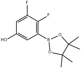 Phenol, 3,4-difluoro-5-(4,4,5,5-tetramethyl-1,3,2-dioxaborolan-2-yl)- 구조식 이미지