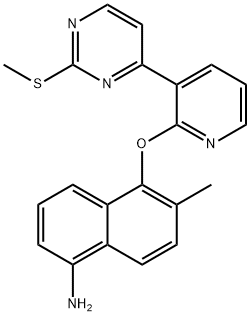 1-Naphthalenamine, 6-methyl-5-[[3-[2-(methylthio)-4-pyrimidinyl]-2-pyridinyl]oxy]- Structure