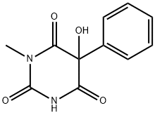 2,4,6(1H,3H,5H)-Pyrimidinetrione, 5-hydroxy-1-methyl-5-phenyl- Structure