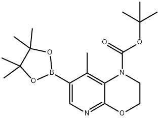 1H-Pyrido[2,3-b][1,4]oxazine-1-carboxylic acid, 2,3-dihydro-8-methyl-7-(4,4,5,5-tetramethyl-1,3,2-dioxaborolan-2-yl)-, 1,1-dimethylethyl ester Structure