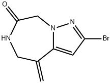 4H-Pyrazolo[1,5-d][1,4]diazepin-7(8H)-one, 2-bromo-5,6-dihydro-4-methylene- Structure