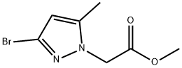 1H-Pyrazole-1-acetic acid, 3-bromo-5-methyl-, methyl ester 구조식 이미지