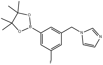 1H-Imidazole, 1-[[3-fluoro-5-(4,4,5,5-tetramethyl-1,3,2-dioxaborolan-2-yl)phenyl]methyl]- Structure