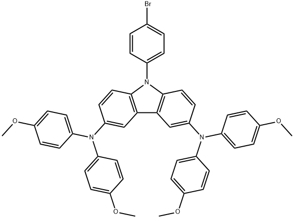 9H-Carbazole-3,6-diamine, 9-(4-bromophenyl)-N3,N3,N6,N6-tetrakis(4-methoxyphenyl)- Structure