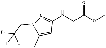 methyl N-[5-methyl-1-(2,2,2-trifluoroethyl)-1H-pyrazol-3-yl]glycinate Structure