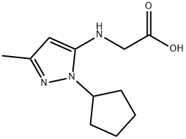 N-(1-cyclopentyl-3-methyl-1H-pyrazol-5-yl)glycine Structure