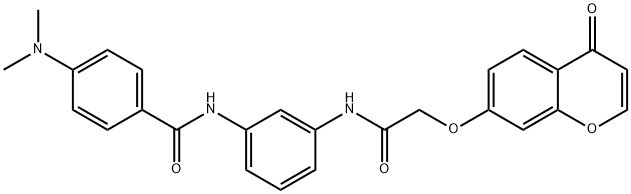 Benzamide, 4-(dimethylamino)-N-[3-[[2-[(4-oxo-4H-1-benzopyran-7-yl)oxy]acetyl]amino]phenyl]- Structure