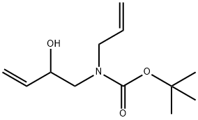 Carbamic acid, N-(2-hydroxy-3-buten-1-yl)-N-2-propen-1-yl-, 1,1-dimethylethyl ester 구조식 이미지