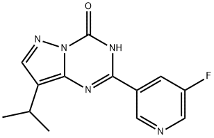 Pyrazolo[1,5-a]-1,3,5-triazin-4(3H)-one, 2-(5-fluoro-3-pyridinyl)-8-(1-methylethyl)- 구조식 이미지