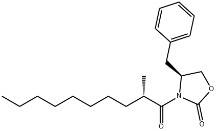 3-((S)-2-methyldecanoyl)-4(S)-4-benzyloxazolidin-2-one Structure