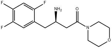 1-Butanone, 3-amino-1-(4-morpholinyl)-4-(2,4,5-trifluorophenyl)-, (3R)- Structure