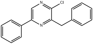 Pyrazine, 2-chloro-5-phenyl-3-(phenylmethyl)- Structure