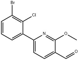 3-Pyridinecarboxaldehyde, 6-(3-bromo-2-chlorophenyl)-2-methoxy- Structure