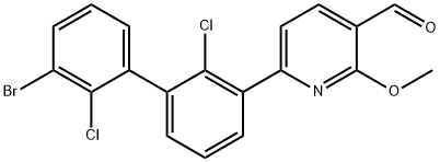 3-Pyridinecarboxaldehyde, 6-(3'-bromo-2,2'-dichloro[1,1'-biphenyl]-3-yl)-2-methoxy- Structure