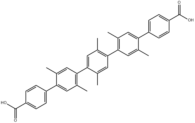 2',2",2"',5',5",5"'-hexamethyl-[1,1':4',1":4",1'":4'",1""-quinquephenyl]-4,4""-dicarboxylic acid Structure