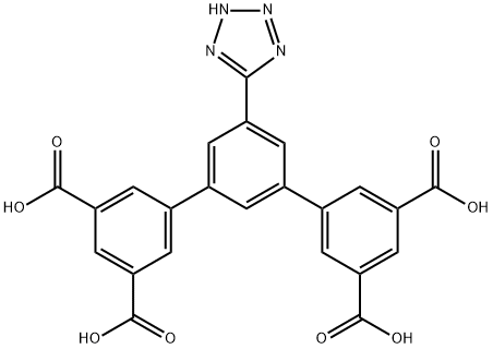 5'-(1H-tetrazol-5-yl)-[1,1':3',1''-terphenyl]-3,3'',5,5''-tetracarboxylic acid 구조식 이미지