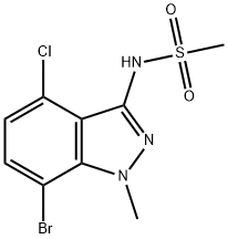 Methanesulfonamide, N-(7-bromo-4-chloro-1-methyl-1H-indazol-3-yl)- Structure