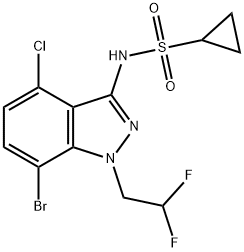 Cyclopropanesulfonamide, N-[7-bromo-4-chloro-1-(2,2-difluoroethyl)-1H-indazol-3-yl]- Structure